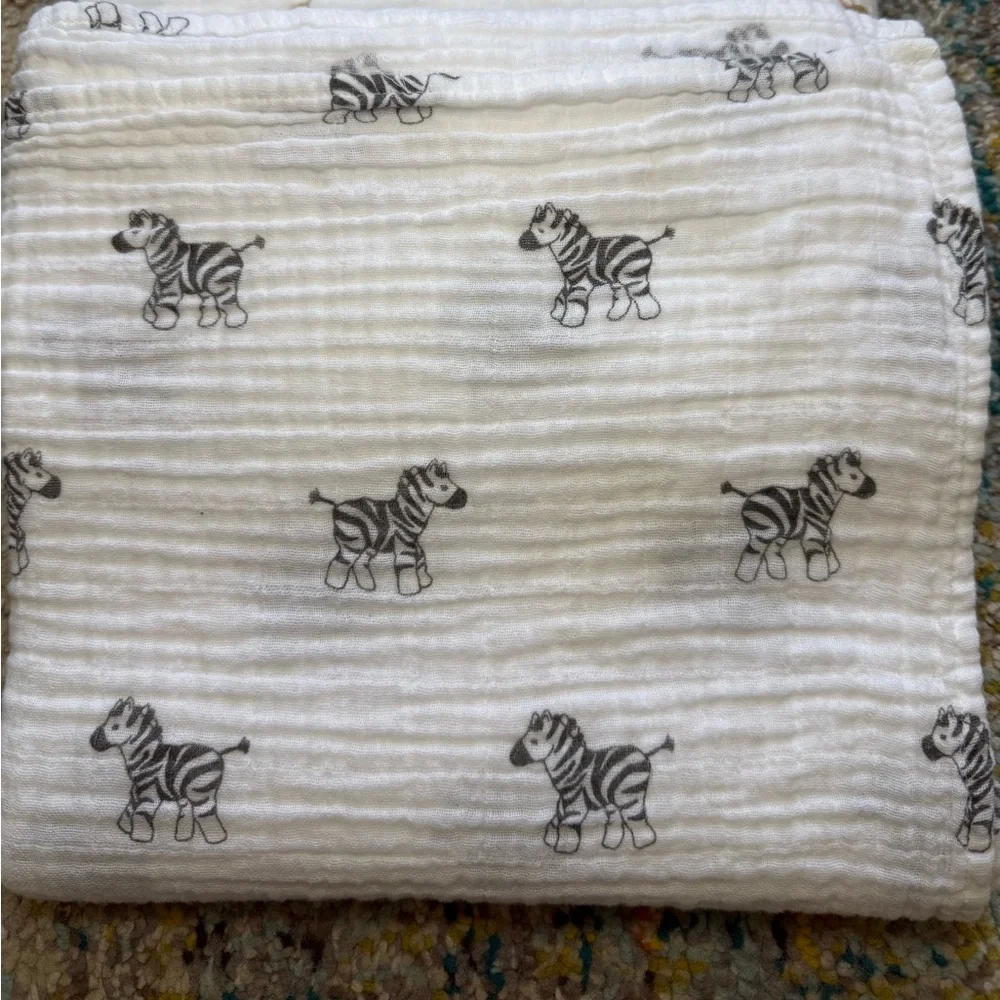 Kids Animal Print Muslin Swaddle Blankets